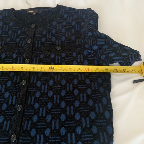 Maje knitt effect Blue Fit and Flare Mini Dress  Small - Picture 7 of 12